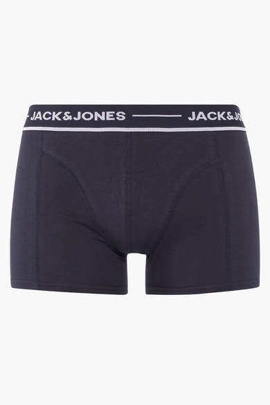 Marineblauwe boxer van ACCESSORIES BY JACK & JONES, met witte elastische tailleband met logo.
