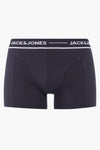 Marineblauwe boxer van ACCESSORIES BY JACK & JONES, met witte elastische tailleband met logo.