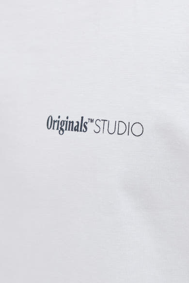 T-shirt à manches courtes blanc de ORIGINALS BY JACK & JONES, avec imprimé texte.