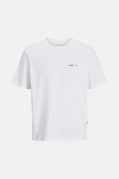 T-shirt à manches courtes blanc de ORIGINALS BY JACK & JONES, avec logo discret sur la poitrine.
