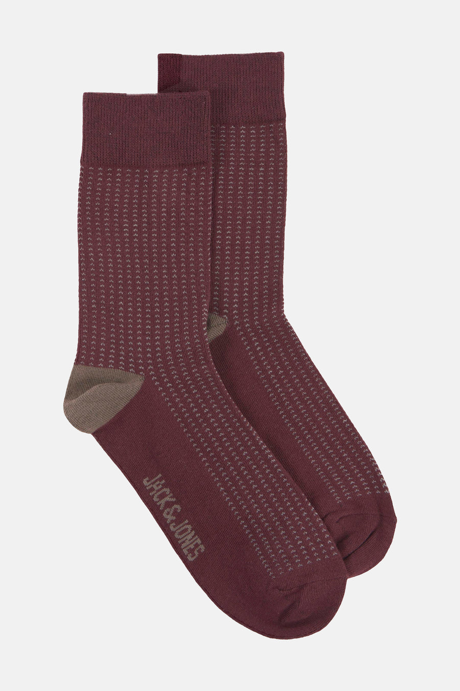Paire de chaussettes rouges par ACCESSORIES BY JACK & JONES, avec motif discret et bout couleur contrastée.