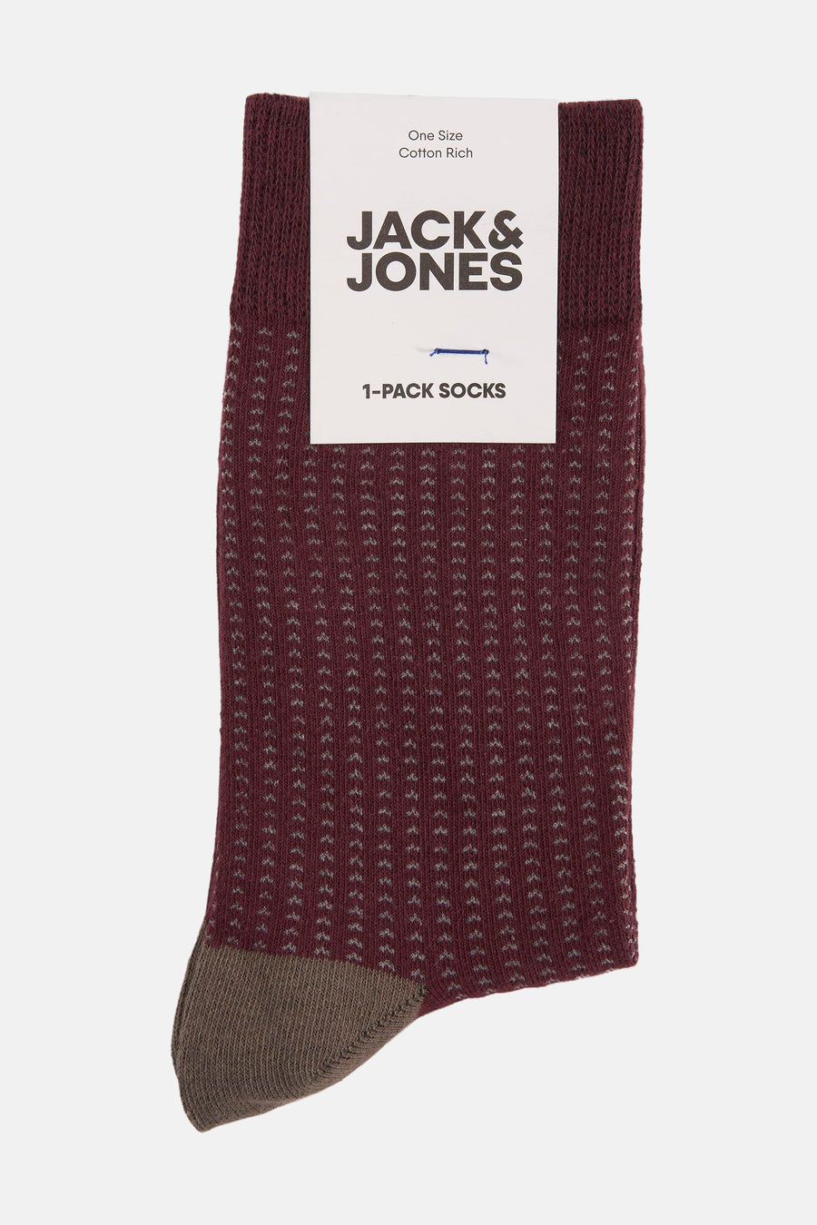 Chaussettes rouges en coton, par ACCESSORIES BY JACK & JONES, avec motif en losanges et bout gris.