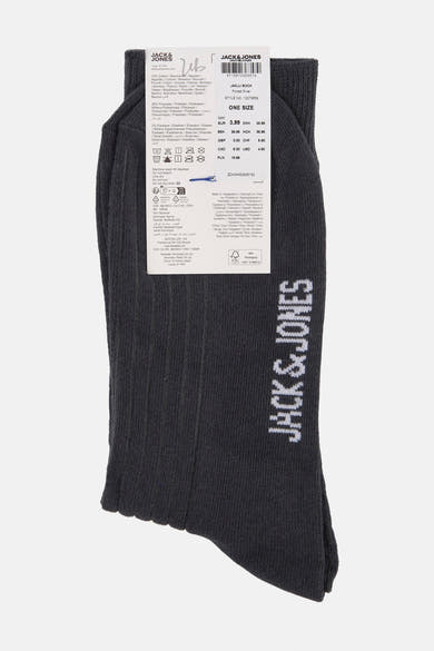 Grijze sokken van ACCESSORIES BY JACK & JONES met verticaal logo in grote letters.