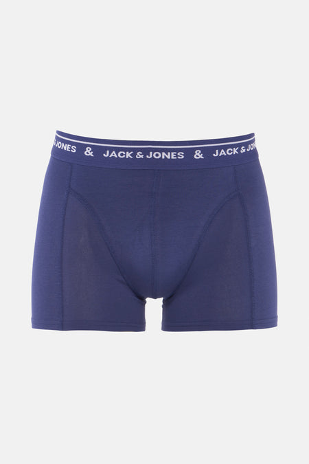 Boxer bleu par ACCESSORIES BY JACK & JONES avec une ceinture élastique logotypée blanche.