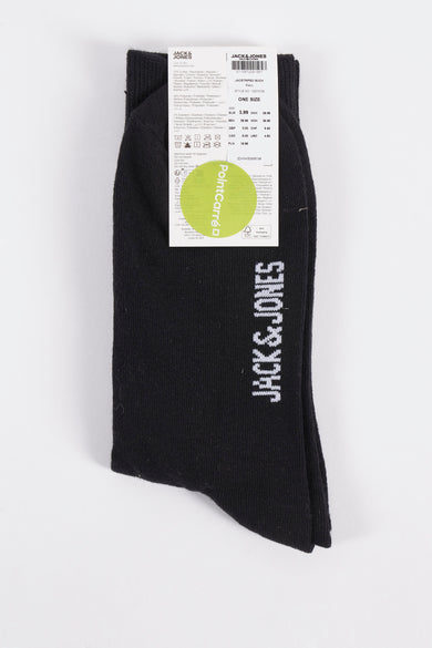 Zwarte sokken van ACCESSORIES BY JACK & JONES, met het logo verticaal.
