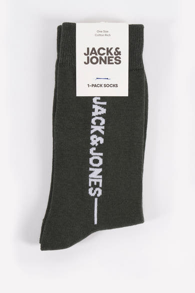 Groene sok van ACCESSORIES BY JACK & JONES, met het merklogo in het wit.