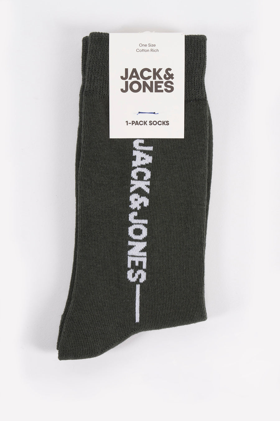 Groene sok van ACCESSORIES BY JACK & JONES, met het merklogo in het wit.