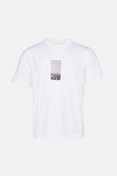 Witte tanktop van JACK & JONES met een abstracte grafische print op de voorzijde.
