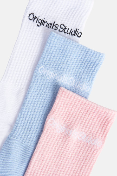 Multikleurige sokken set ACCESSORIES BY JACK & JONES, in ribgebreide stof, met merkopdruk.