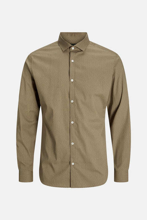 Chemise (manches longues) Brun - PREMIUM BY JACK & JONES