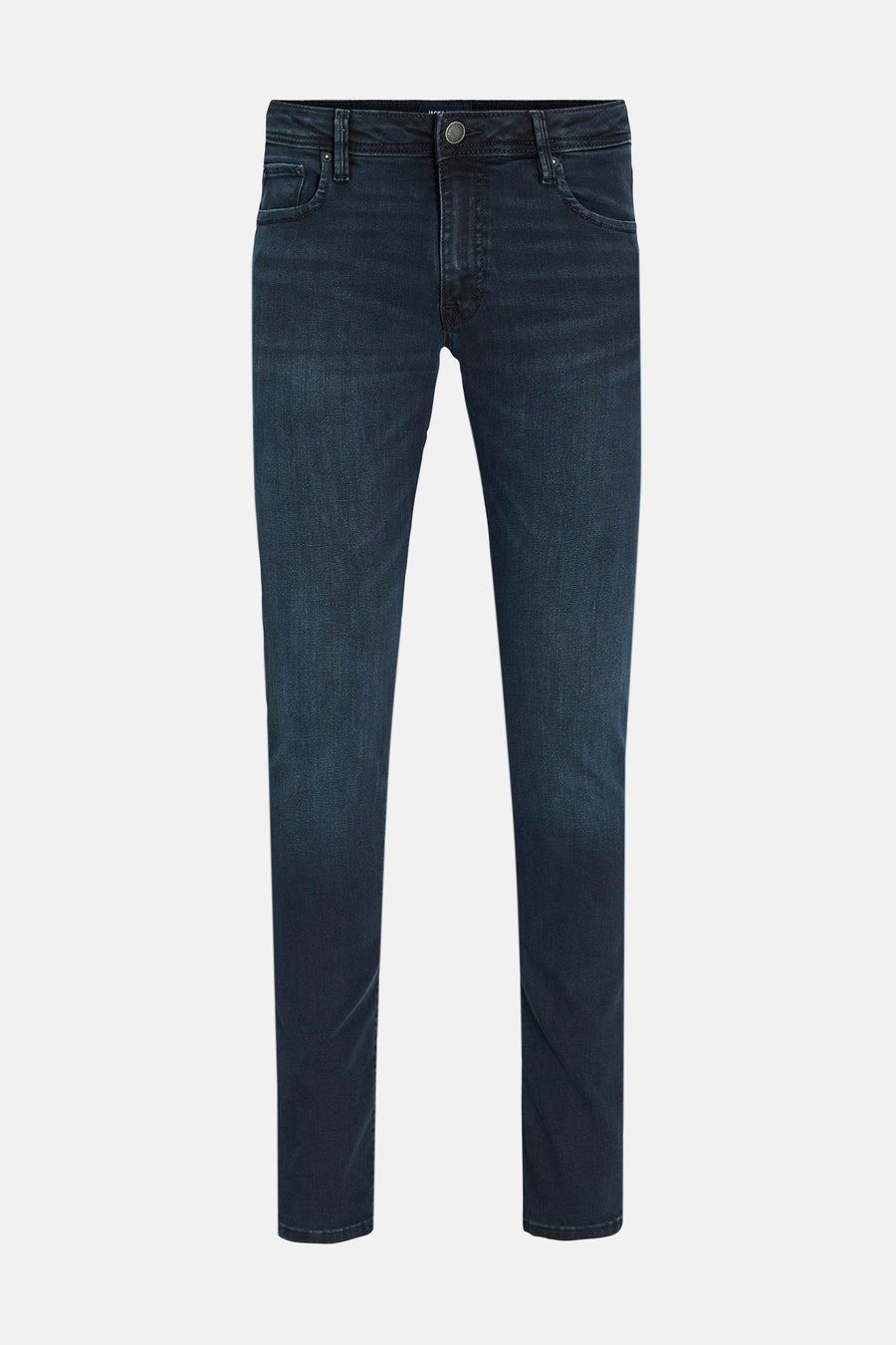 Rechte donkerblauwe jeans van JACK & JONES JEANS INTELLIGENCE, in licht gewassen denim.