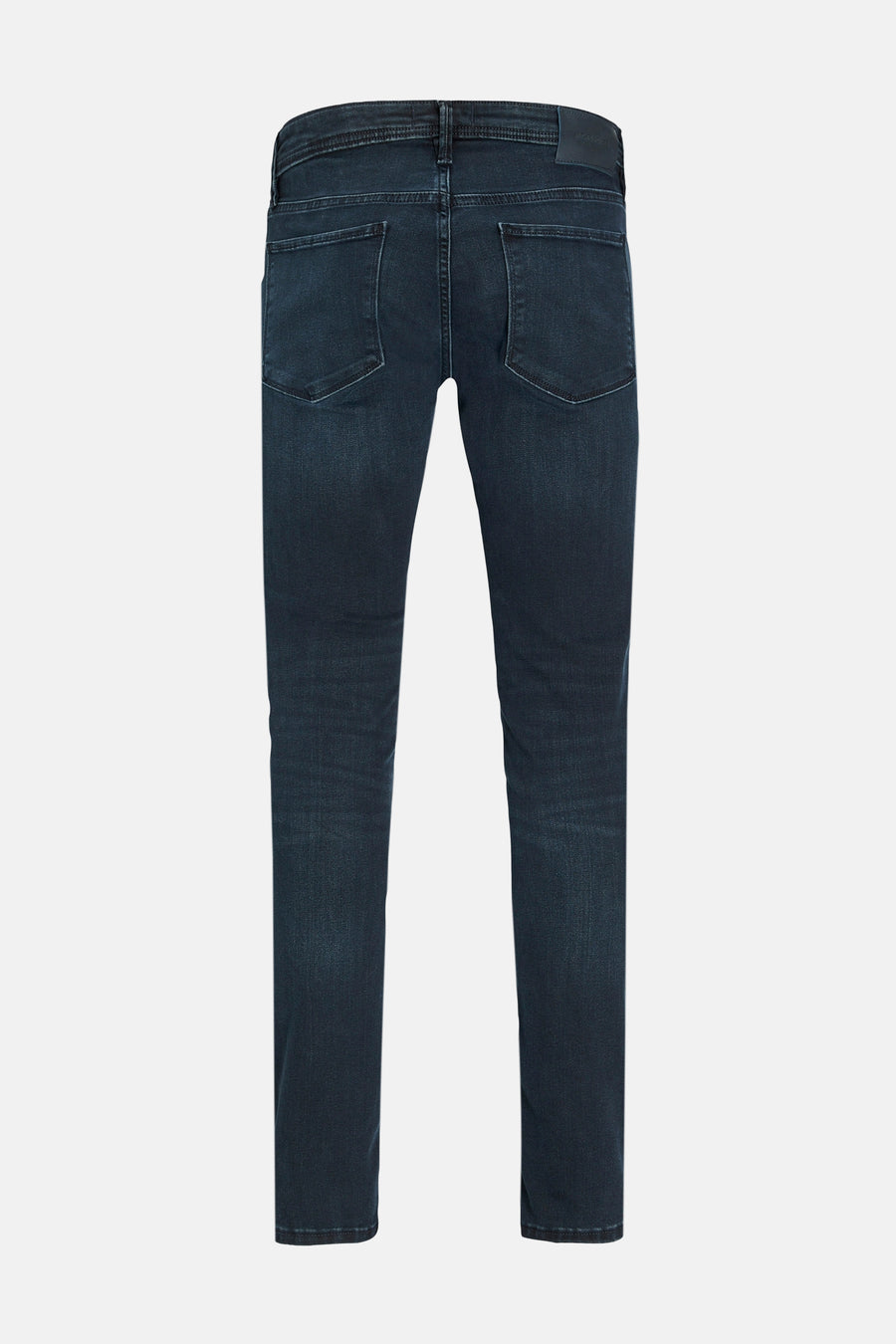 Rechte donkerblauwe jeans van JACK & JONES JEANS INTELLIGENCE met achterzakken en ceintuurdetail.