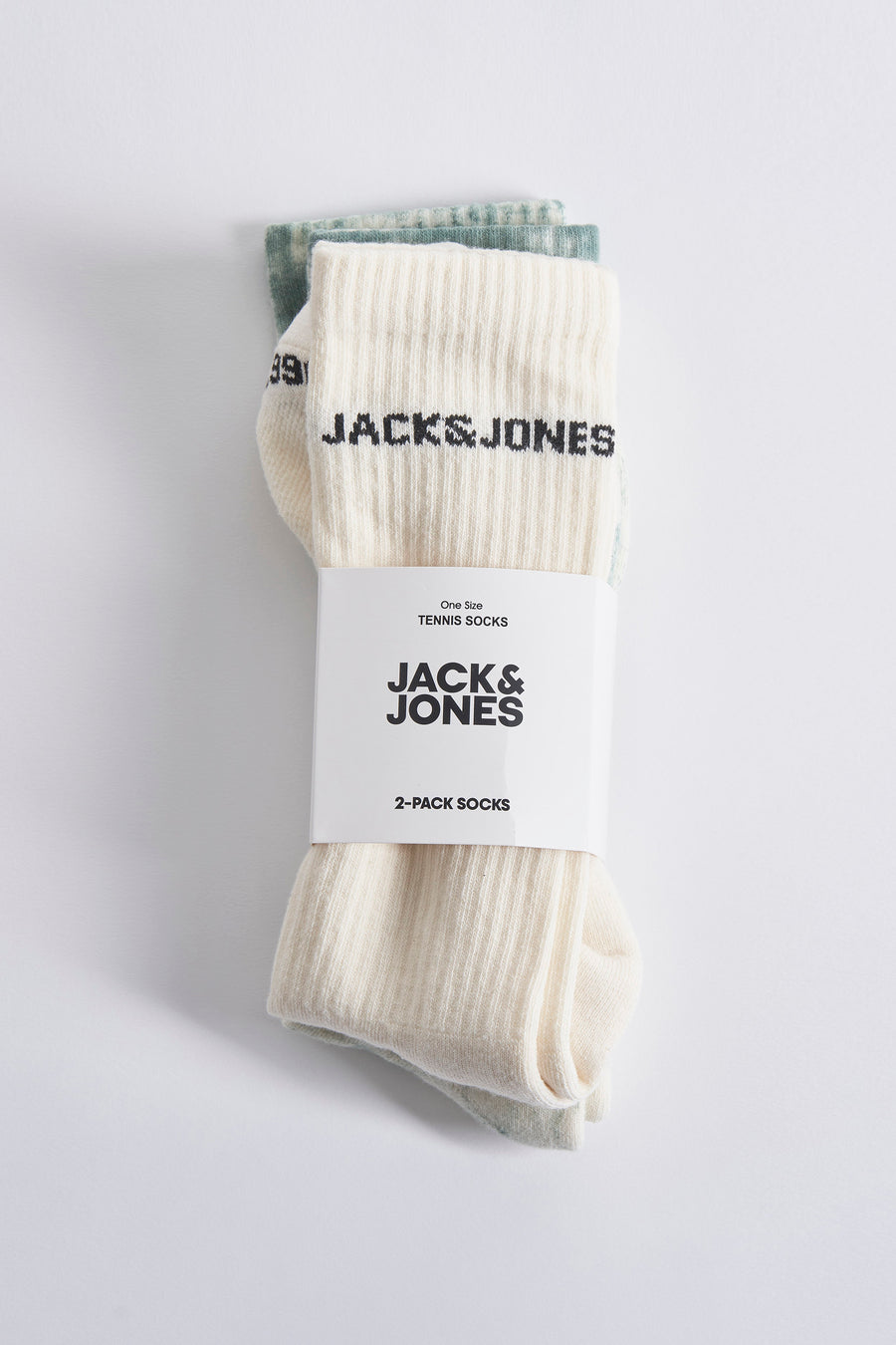 Lot de chaussettes de tennis multicolores d'ACCESSORIES BY JACK & JONES, avec étiquette blanche.
