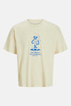 T-shirt beige met korte mouwen van ORIGINALS BY JACK & JONES met een gedrukt patroon van een ijsje.