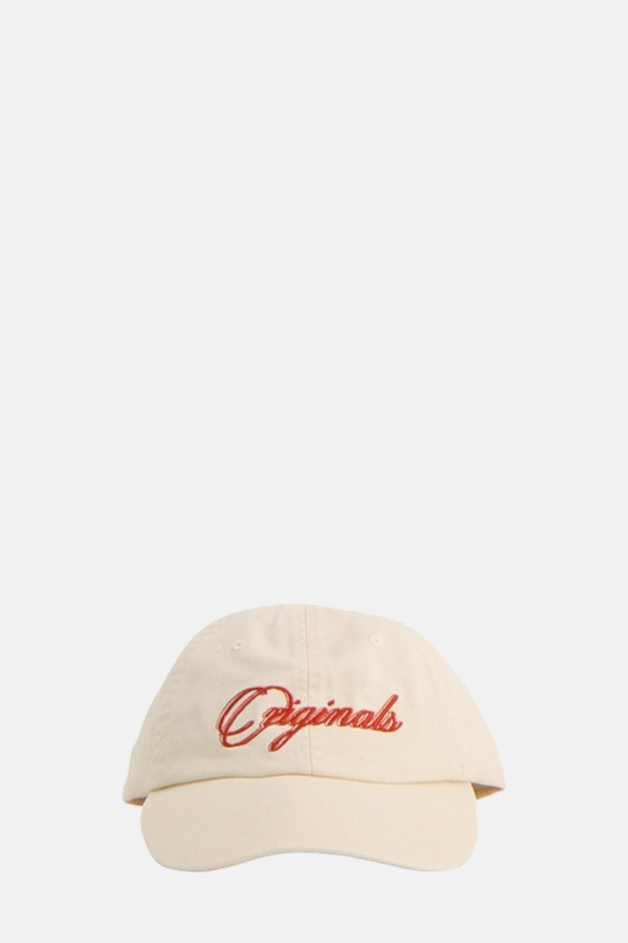 Ecru pet met rode "Originals" borduursel op de voorkant van ACCESSORIES BY JACK & JONES.