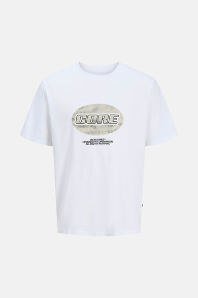 Witte korte mouw T-shirt van ORIGINALS BY JACK & JONES met ovale motif en tekst CORE.