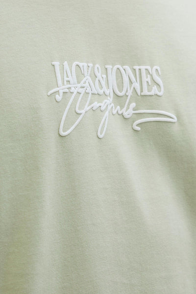 Groen T-shirt met korte mouwen van ORIGINALS BY JACK & JONES, met geborduurd logo.