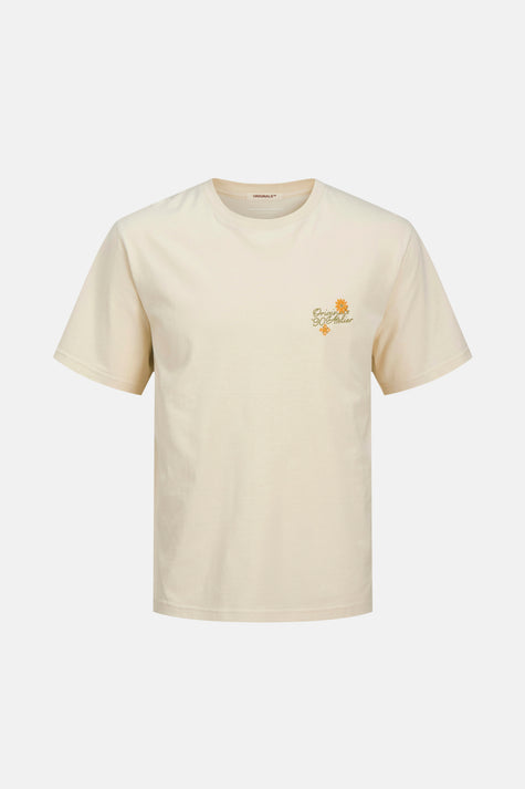 T-shirt (manches courtes) Écru - ORIGINALS BY JACK & JONES