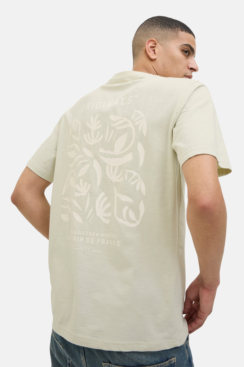 T-shirt à manches courtes vert de JACK & JONES avec motif imprimé au dos.