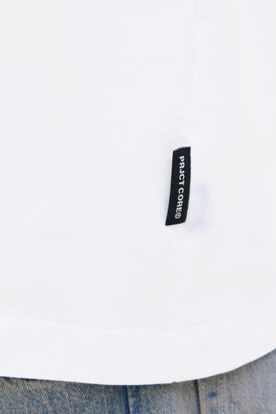 Wit T-shirt met korte mouwen van JACK & JONES, met zwart logolabel.