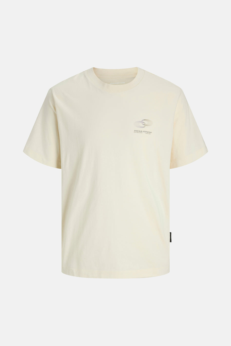 Beige T-shirt met korte mouwen van JACK & JONES, met een discreet logo op de voorkant.