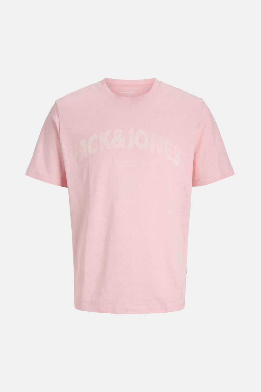 Roze T-shirt met korte mouwen van ORIGINALS BY JACK & JONES, met groot opgedrukt logo.