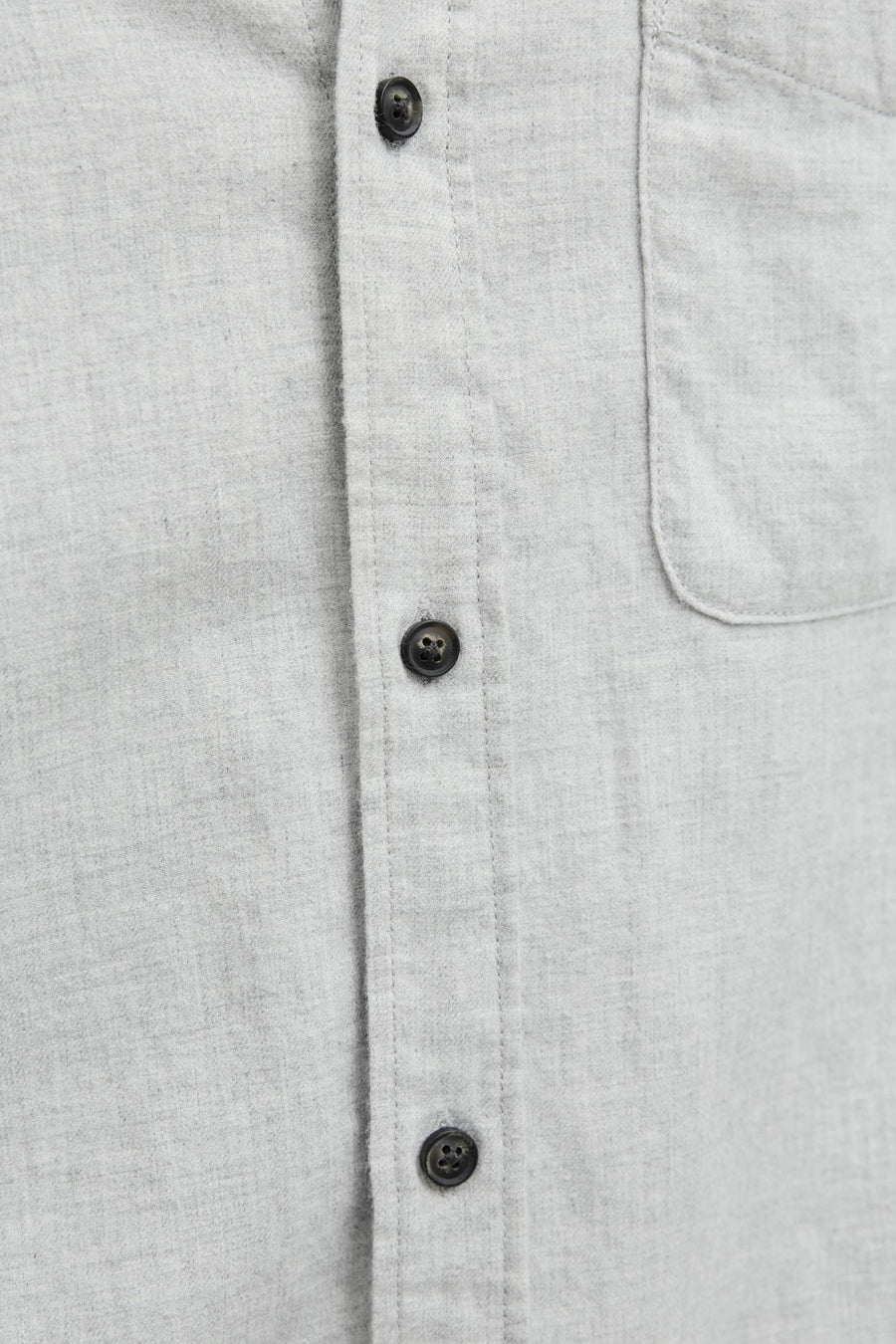 Grijs gemêleerd overhemd met lange mouwen van ORIGINALS BY JACK & JONES met borstzak en knoopsluiting.