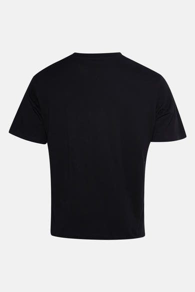 T-shirt noir à manches courtes par ORIGINALS BY JACK & JONES, uni et sans motifs, vu de dos.