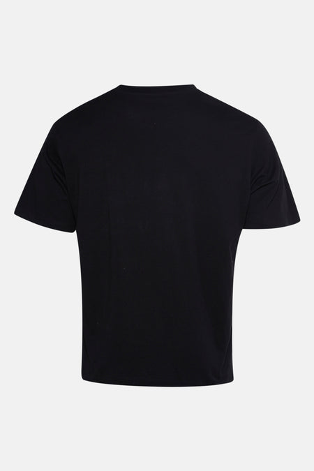 T-shirt noir à manches courtes par ORIGINALS BY JACK & JONES, uni et sans motifs, vu de dos.