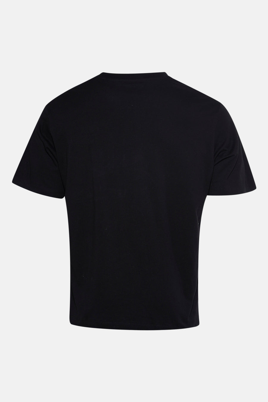 T-shirt noir à manches courtes par ORIGINALS BY JACK & JONES, uni et sans motifs, vu de dos.