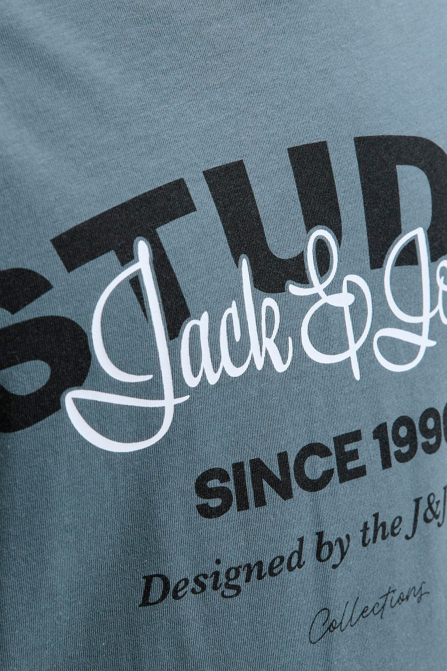 Blauw T-shirt met korte mouwen van ORIGINALS BY JACK & JONES met grafische print en tekst.