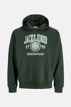Groene hoodie van ORIGINALS BY JACK & JONES met een logo-opdruk op de voorkant.