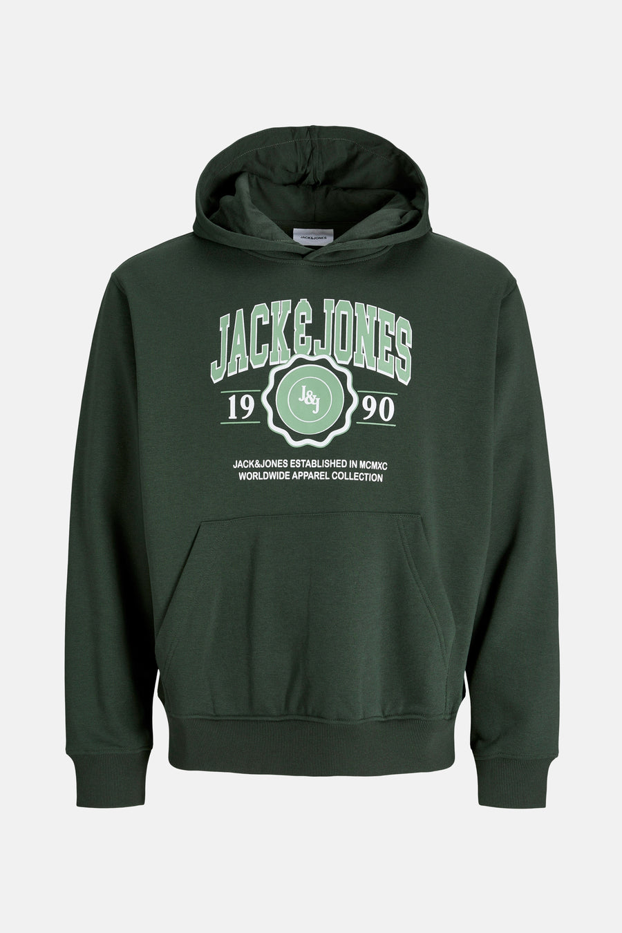 Groene hoodie van ORIGINALS BY JACK & JONES met een logo-opdruk op de voorkant.