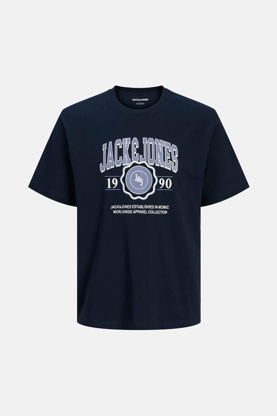 Blauw T-shirt met korte mouwen van ORIGINALS BY JACK & JONES, met opdruk op de voorkant.