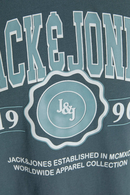Blauw T-shirt met korte mouwen van ORIGINALS BY JACK & JONES met grafische print op de voorkant.