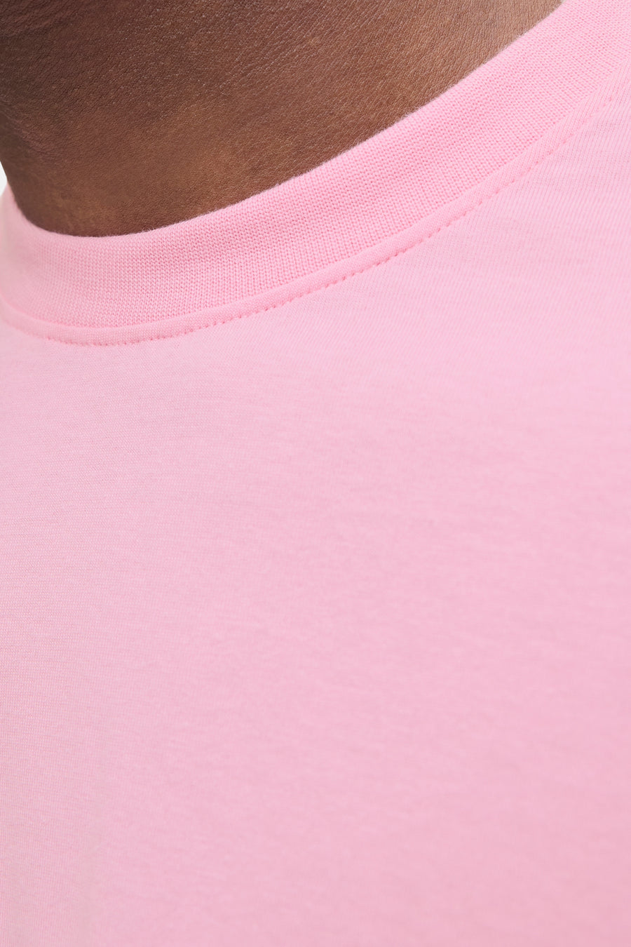 Roze T-shirt met korte mouwen van JACK & JONES, met ronde hals en stikseldetail.