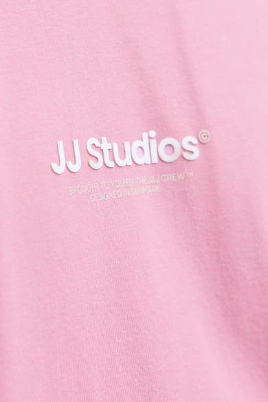 Roze T-shirt met korte mouwen van JACK & JONES, met opdruk van het logo.