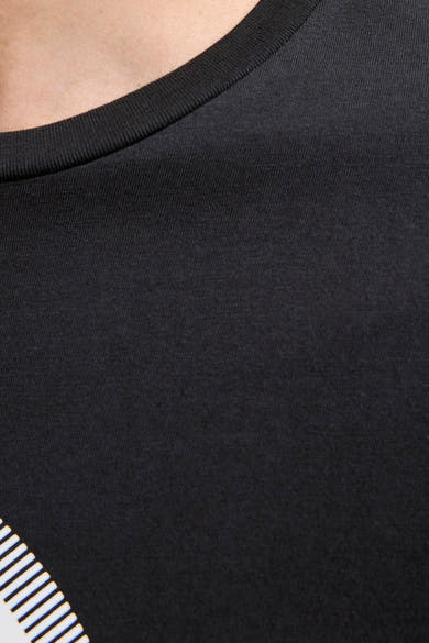 Zwart T-shirt met korte mouwen van ORIGINALS BY JACK & JONES met ronde hals en getextureerde stof.