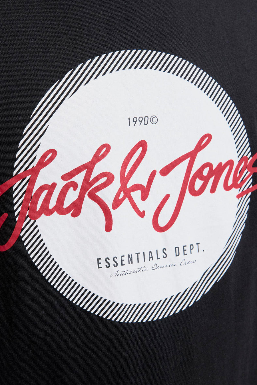 Zwart T-shirt met korte mouwen van ORIGINALS BY JACK & JONES, met een rond logo op de voorkant.