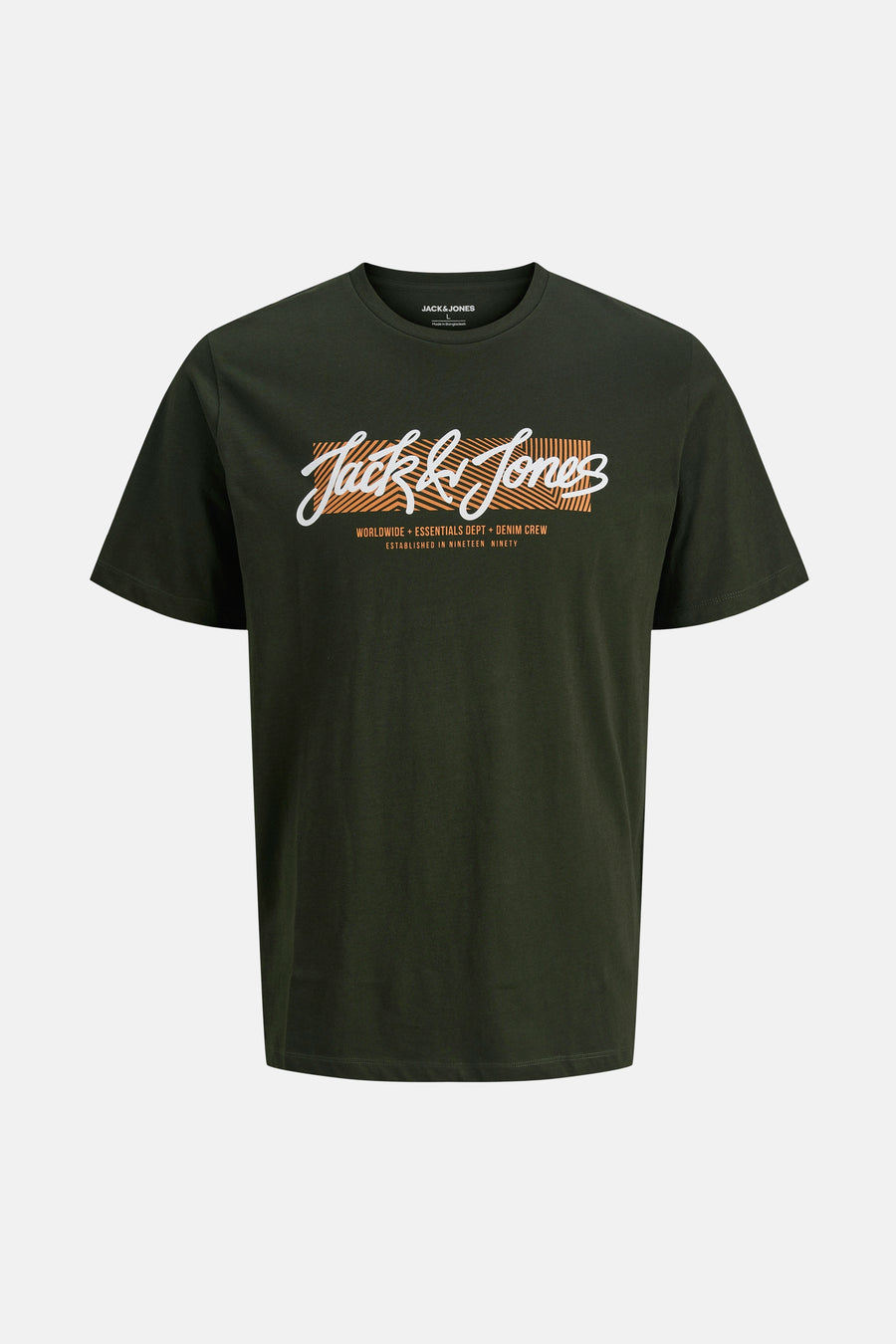 Groen T-shirt met korte mouwen van ORIGINALS BY JACK & JONES met een opdruk op de voorkant.