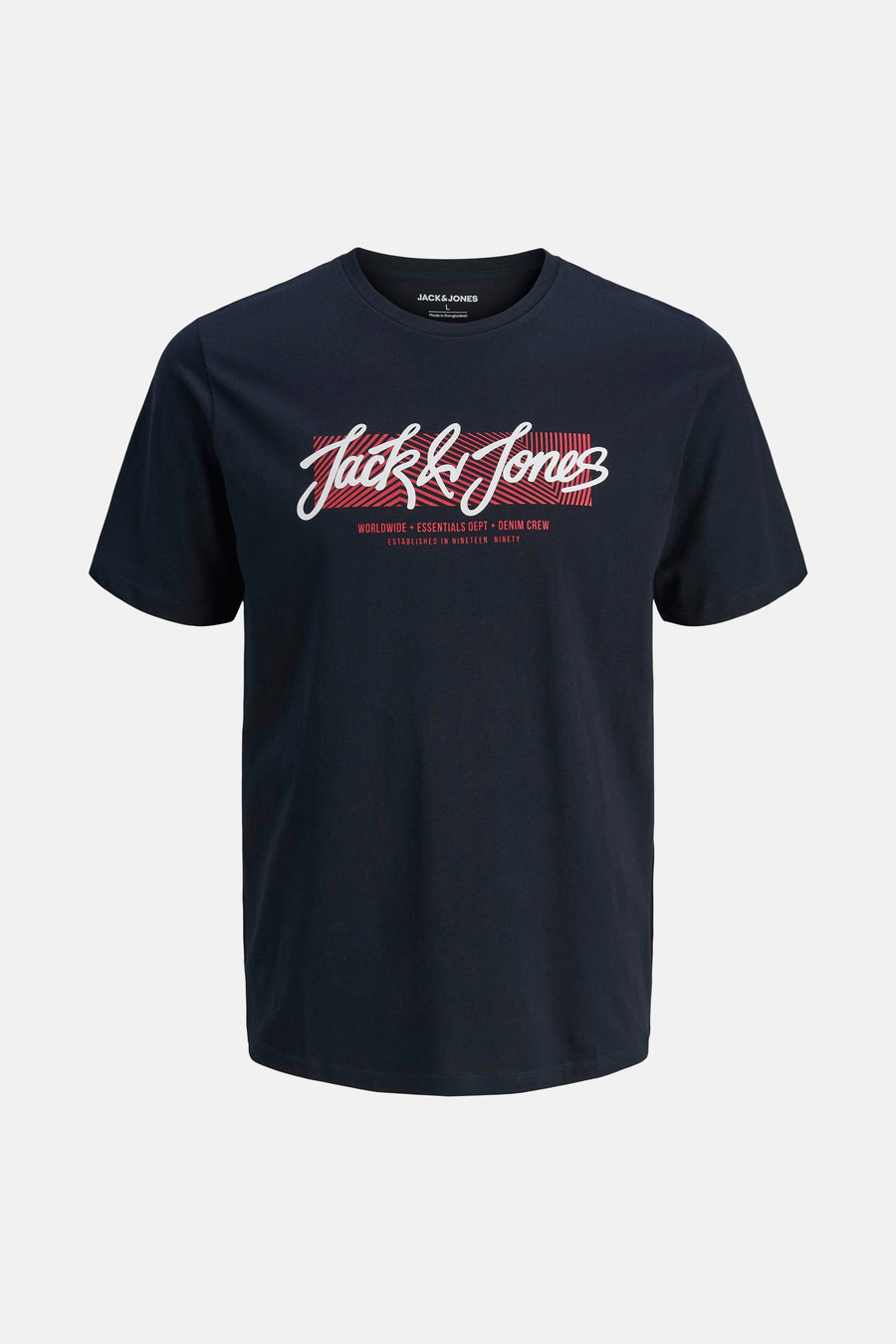 Blauw T-shirt met korte mouwen van ORIGINALS BY JACK & JONES met opdruk op de voorkant.
