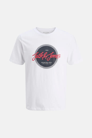 Wit T-shirt met korte mouwen van ORIGINALS BY JACK & JONES met een grafische print op de voorkant.