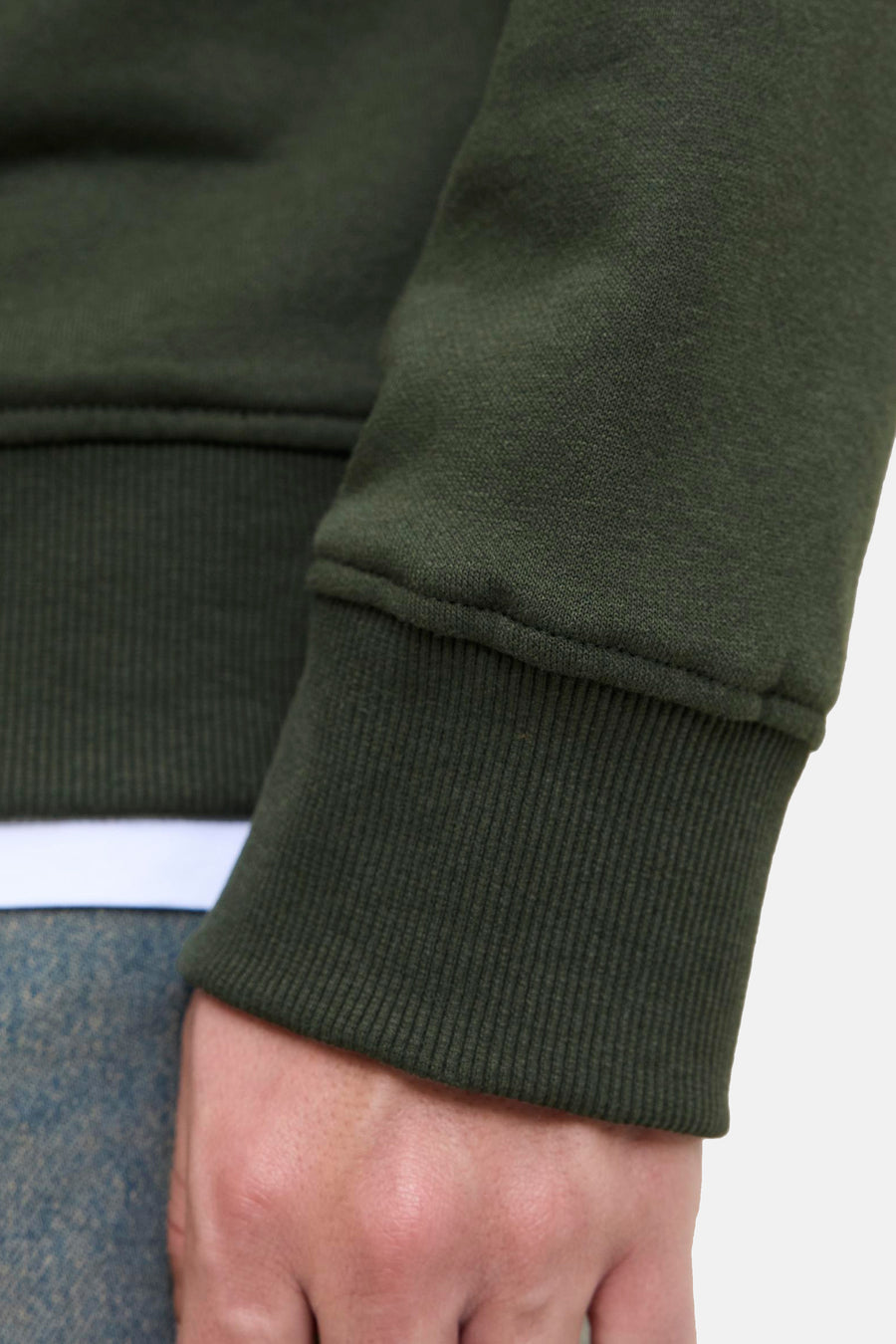 Groene hoodie van ORIGINALS BY JACK & JONES met geribde manchetten en een zachte textuur.