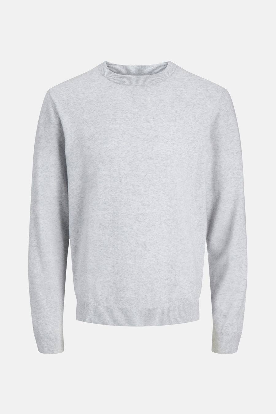 Pull à col rond gris de PREMIUM by JACK & JONES, en maille fine et unie.