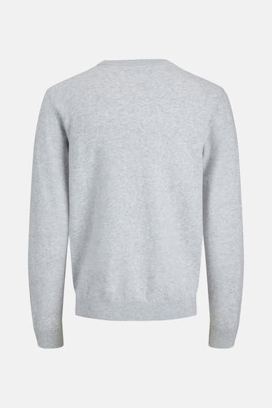 Pull à col rond gris de PREMIUM by JACK & JONES, en maille fine.