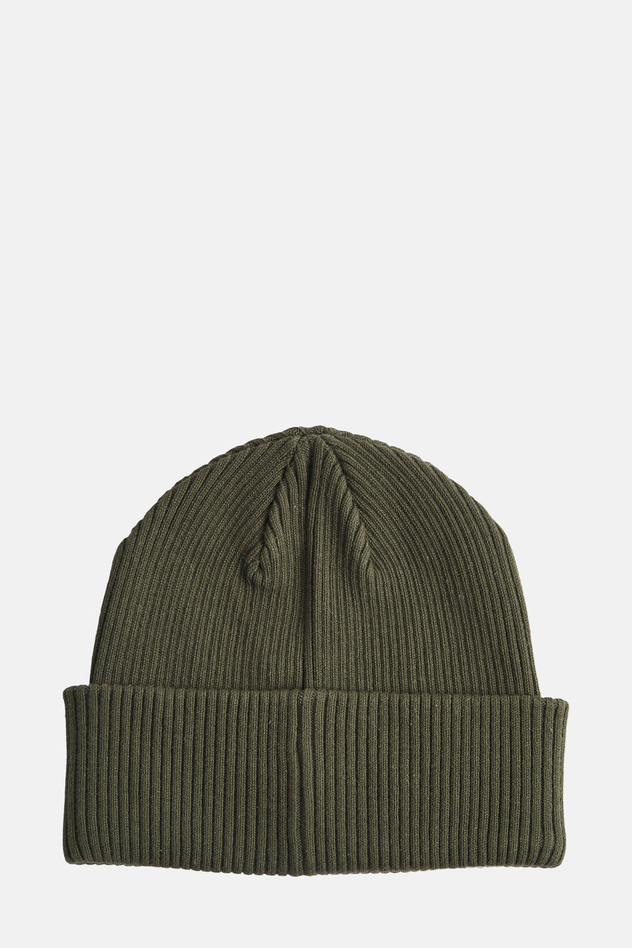 Bonnet vert en tricot côtelé par ACCESSORIES BY JACK & JONES, avec une bordure repliée et une texture douce.