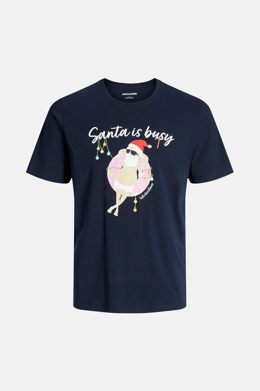 T-shirt à manches courtes bleu par ORIGINALS BY JACK & JONES avec un motif de Père Noël.