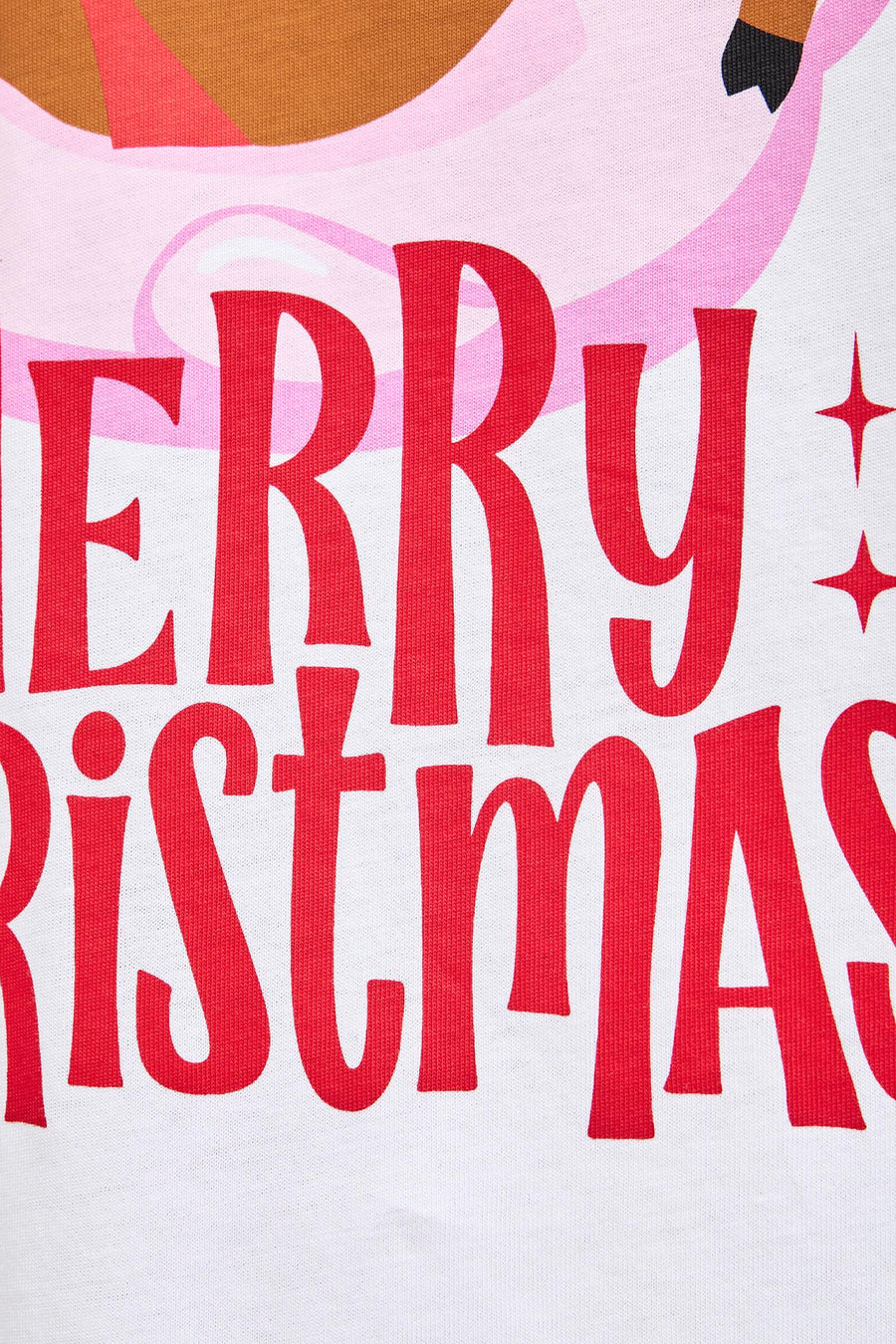 T-shirt à manches courtes blanc de ORIGINALS BY JACK & JONES avec motif de Noël rouge.