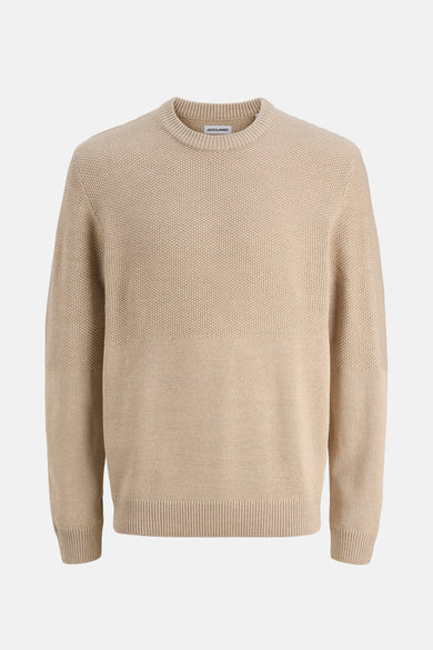 Pull col rond beige - JACK & JONES