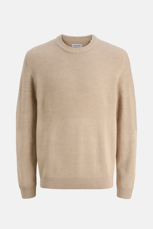 Pull met ronde hals - beige